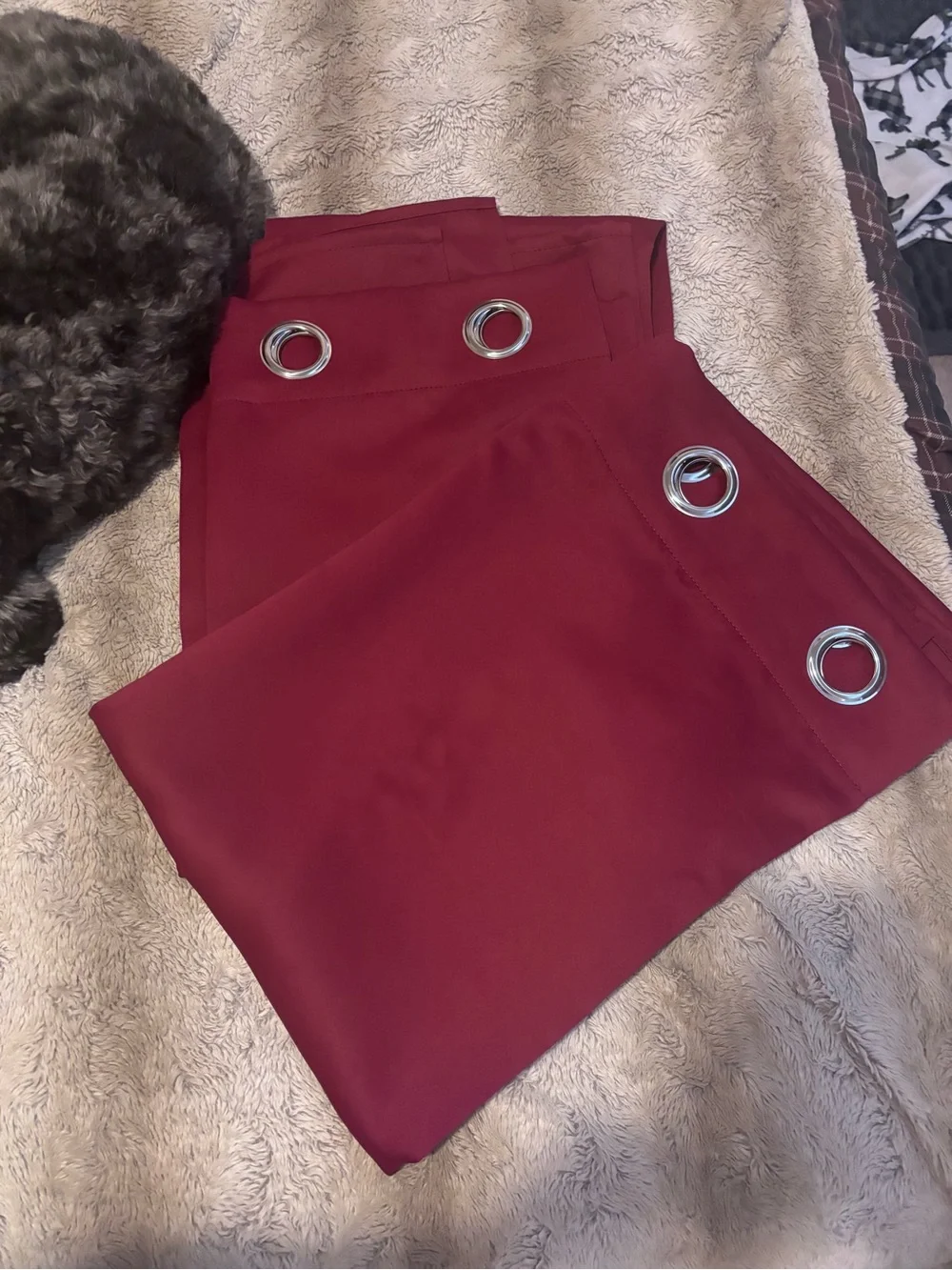 Burgundy curtains 52 x 84”